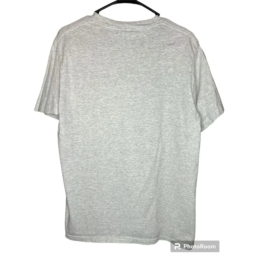 Vintage Reebok Single Stitch Heathered Grey White Embroidered Logo Size Medium